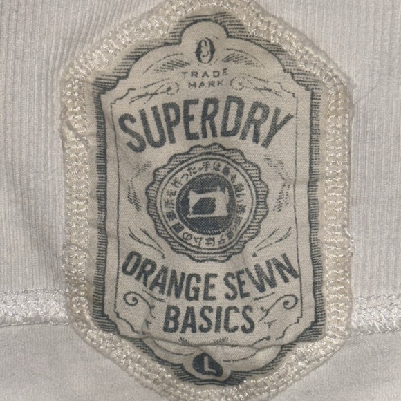 Superdry 100% Cotton  Lace Trimmed Tank Top SZ Large - Picture 8 of 8